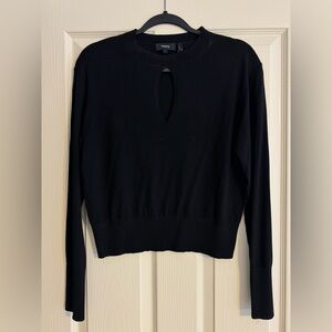 Theory Black Keyhole Knit Top